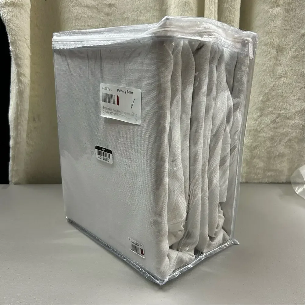 2 Pottery Barn Broadway White Blackout Curtain 50